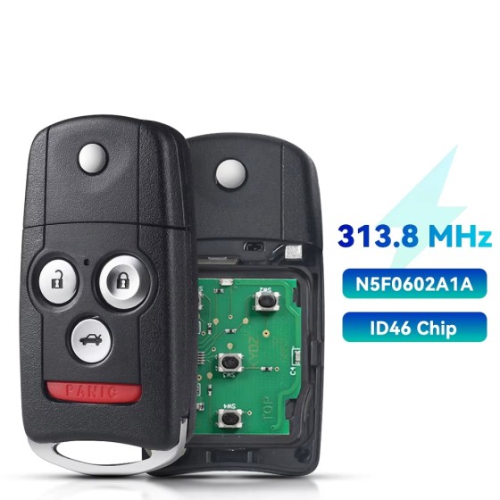 2007-2013 Acura MDX RDX / 4-Button Flip Key / PN: 35111-STX-326 / N5F0602A1A (AFTERMARKET)